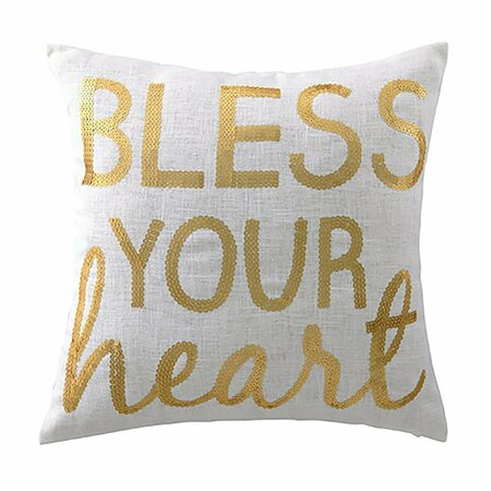 PUESTA EN ESCENA 16 x 16 in. Bless Your Heart Sequin DF Pillow PU3673660